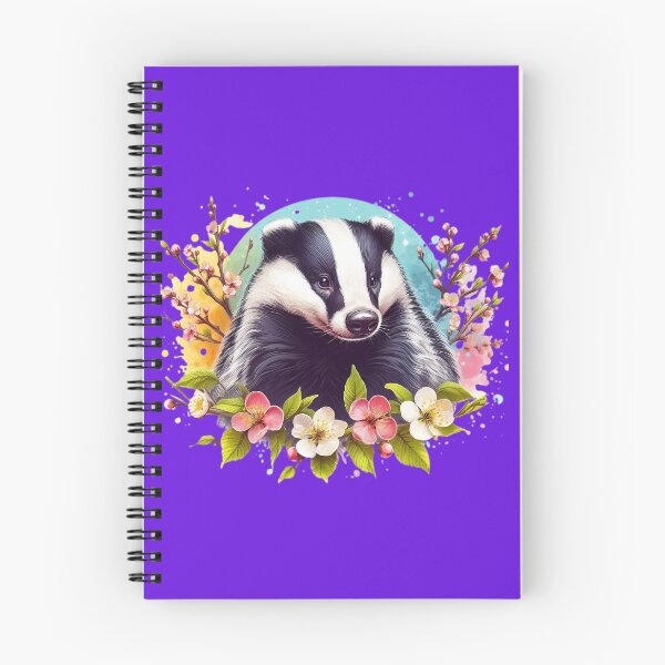 Item preview, A beautiful badger surrounded by colorful leaves and flowers designed and sold by Marcoshop10.