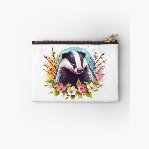 Item preview, A beautiful badger surrounded by colorful leaves and flowers designed and sold by Marcoshop10.
