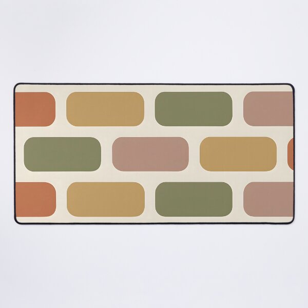 Item preview, Retro Mid-Century Brick Pattern Art Board – Earth Tone Geometric Wall Decor designed and sold by FestivityFinds.