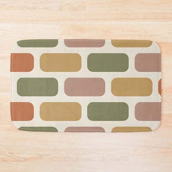 Item preview, Retro Mid-Century Brick Pattern Art Board – Earth Tone Geometric Wall Decor designed and sold by FestivityFinds.