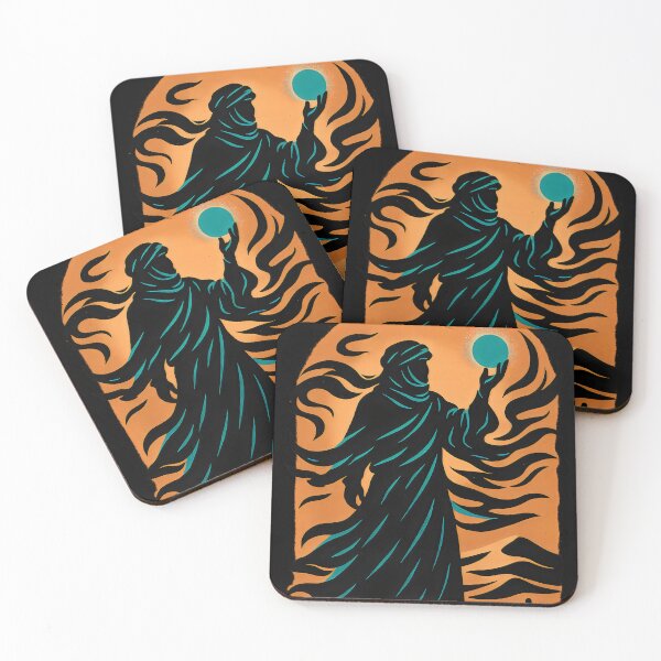 Item preview, Desert Nomad Mystic Holding Orb Sunset Silhouette Design designed and sold by Shoot-The-Moon.