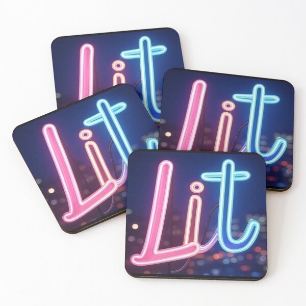 Item preview, Vibrant Neon "Lit" Sign Against City Lights designed and sold by DesignsMjB.