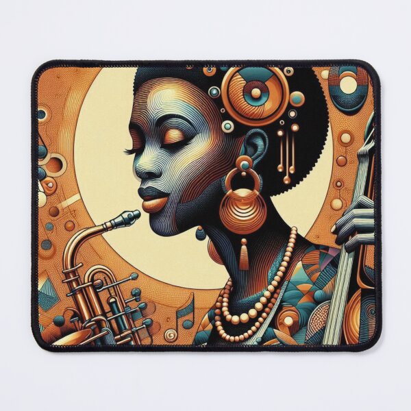 Item preview, A Female African Jazz Musician (1950s style) designed and sold by PrintAfricanArt.