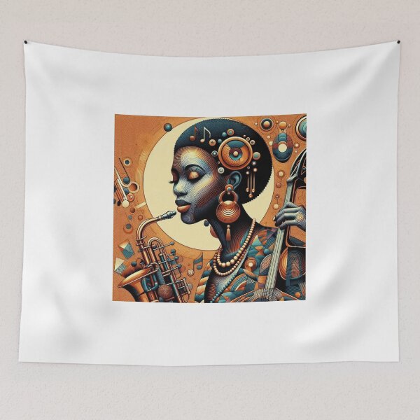 Item preview,  A Female African Jazz Musician (1950s style) designed and sold by PrintAfricanArt.