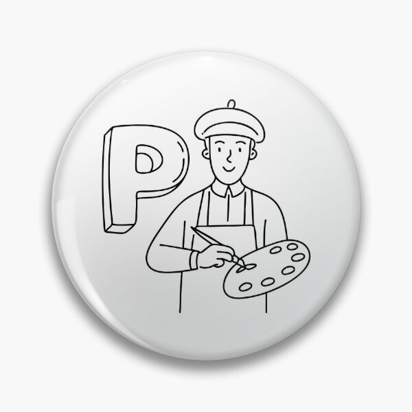 Item preview, An illustration of letter P stand for painter designed and sold by rasagamastore.