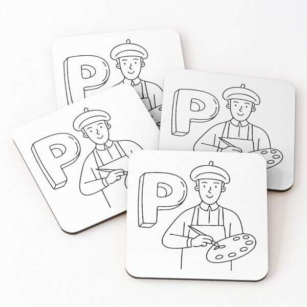 Item preview, An illustration of letter P stand for painter designed and sold by rasagamastore.