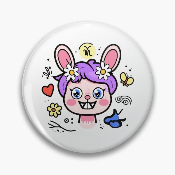 Item preview, Adorable Chibi Labubu Monster Bunny | Cute Fluffy Blue Creature with Playful Flowers designed and sold by Colorful-Garden.