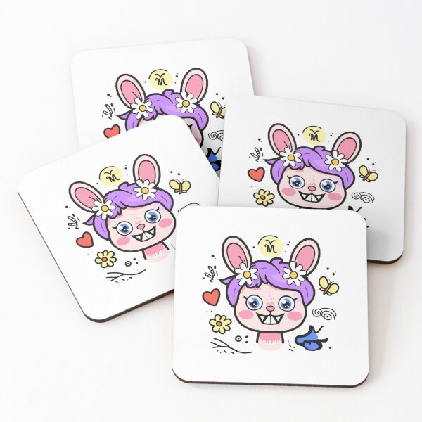 Item preview, Adorable Chibi Labubu Monster Bunny | Cute Fluffy Blue Creature with Playful Flowers designed and sold by Colorful-Garden.