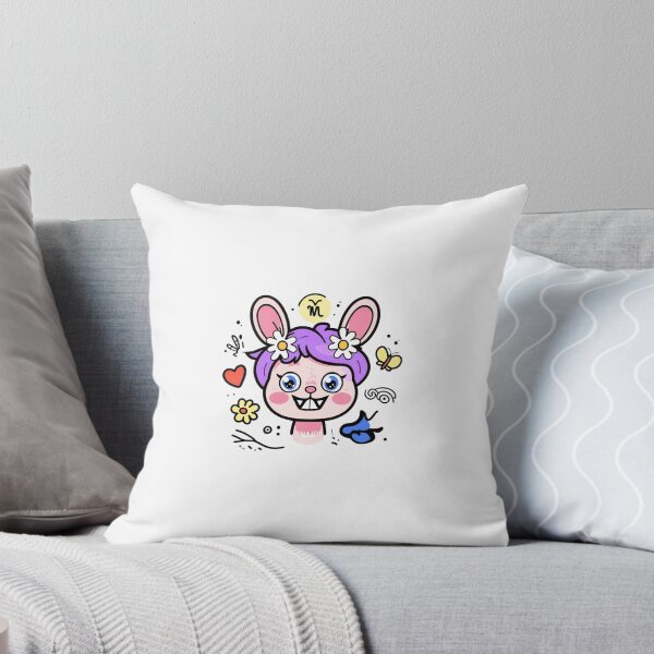Item preview, Adorable Chibi Labubu Monster Bunny | Cute Fluffy Blue Creature with Playful Flowers designed and sold by Colorful-Garden.