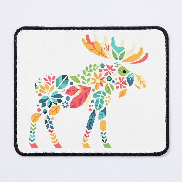 Item preview, Colorful Autumn Moose - Scandinavian Folk Art by heidiannemorris © designed and sold by FOLK ART FUSION by heidiannemorris.