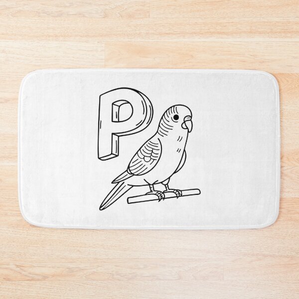 Item preview, An illustration of letter P stand for parakeet designed and sold by rasagamastore.