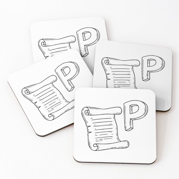 Item preview, An illustration of letter P stand for parchment designed and sold by rasagamastore.