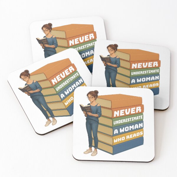 Item preview, Never Underestimate a woman who reads designed and sold by Jhullie.