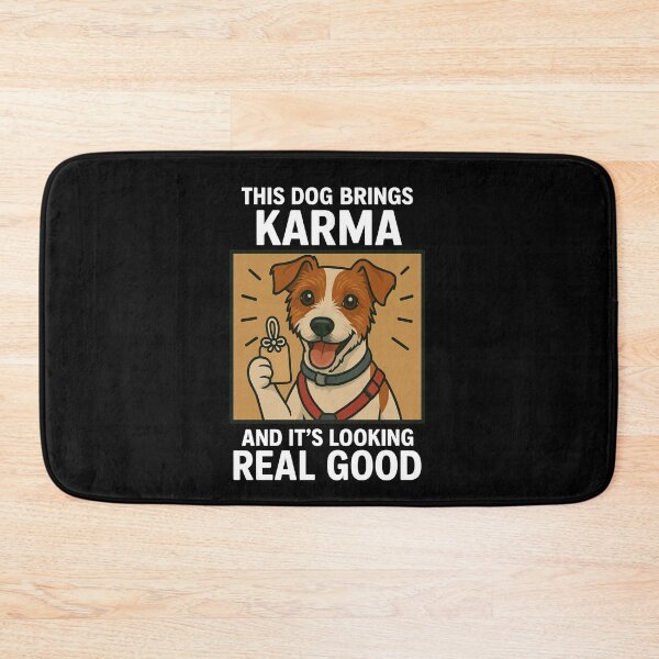Item preview, Cute Jack Russel Good Karma Dog Lucky Mom Dad Kids designed and sold by FurryHavenPH.