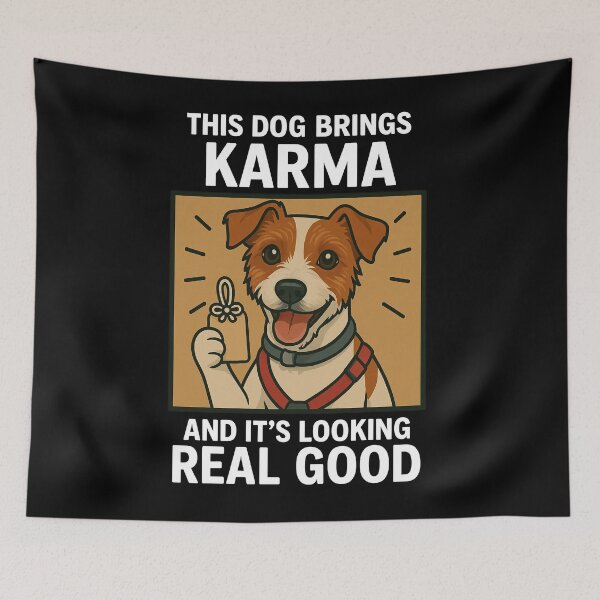 Item preview, Cute Jack Russel Good Karma Dog Lucky Mom Dad Kids designed and sold by FurryHavenPH.
