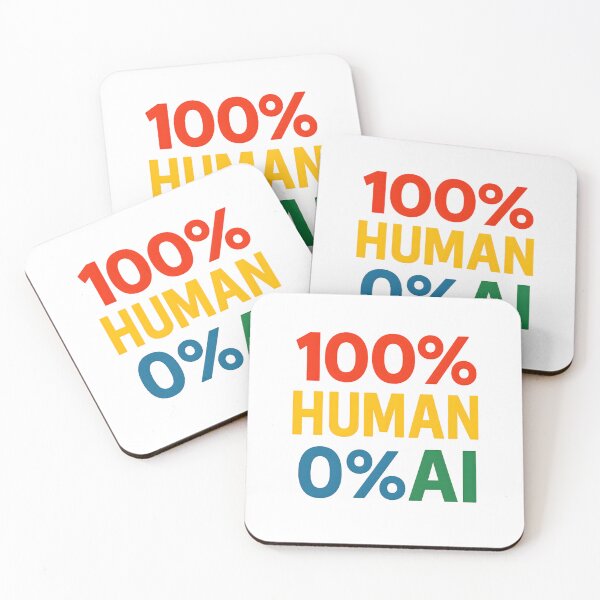 Item preview, 100% Human 0% AI – Bold Protest Statement Design designed and sold by MatvHelen.