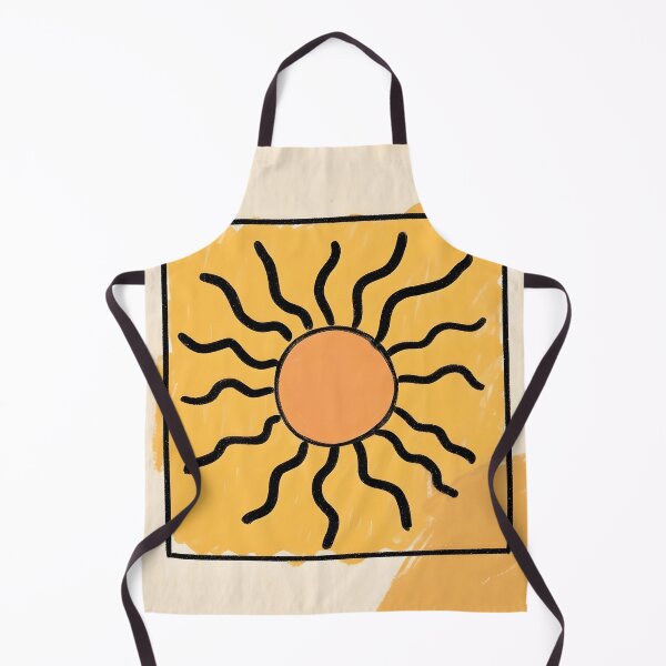 Item preview, Boho Sun Art Board – Hand-Drawn Wavy Sun Illustration in Earthy Orange and Beige designed and sold by FestivityFinds.