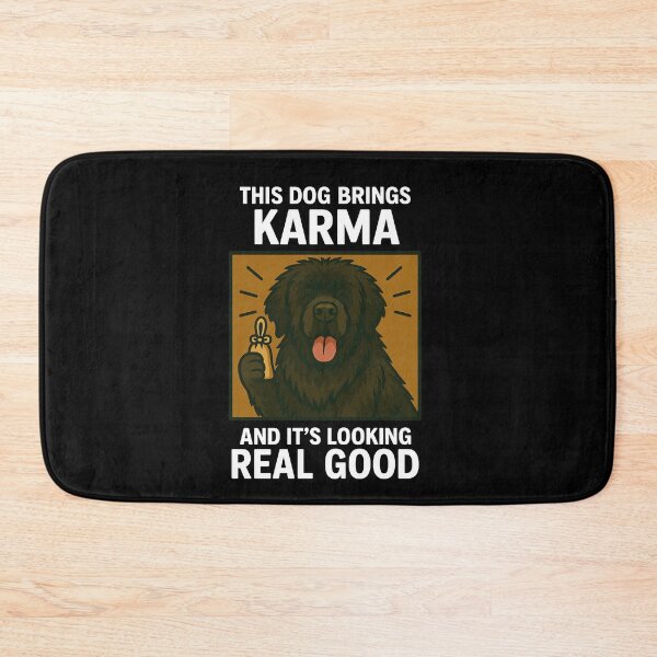 Item preview, Cute Newfoundland Good Karma Dog Lucky Mom Dad Kids designed and sold by FurryHavenPH.