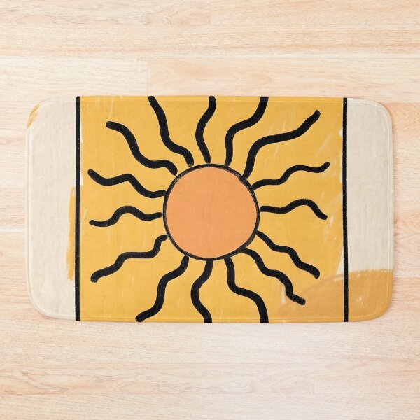 Item preview, Boho Sun Art Board – Hand-Drawn Wavy Sun Illustration in Earthy Orange and Beige designed and sold by FestivityFinds.