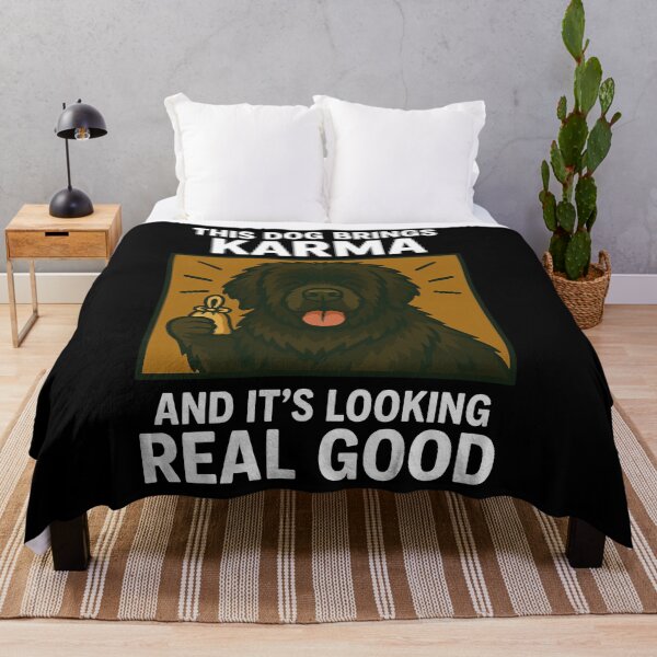 Item preview, Cute Newfoundland Good Karma Dog Lucky Mom Dad Kids designed and sold by FurryHavenPH.