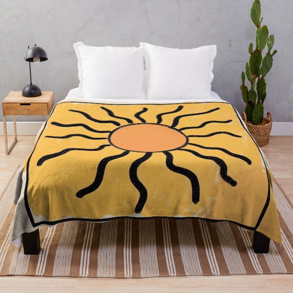 Item preview, Boho Sun Art Board – Hand-Drawn Wavy Sun Illustration in Earthy Orange and Beige designed and sold by FestivityFinds.