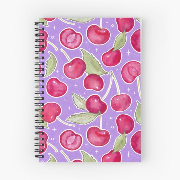 Item preview, I See Cherries & Stars in Purple - Fruit Pattern designed and sold by AycaAtalay.