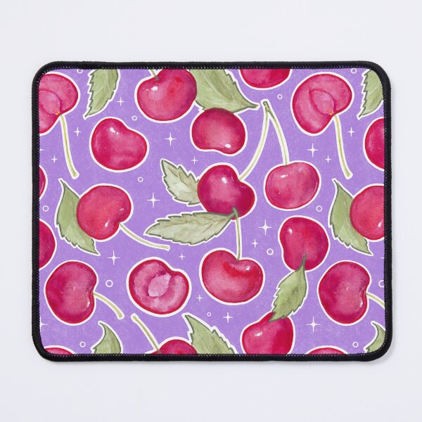 Item preview, I See Cherries & Stars in Purple - Fruit Pattern designed and sold by AycaAtalay.