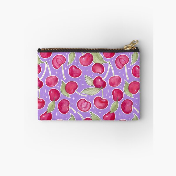 Item preview, I See Cherries & Stars in Purple - Fruit Pattern designed and sold by AycaAtalay.