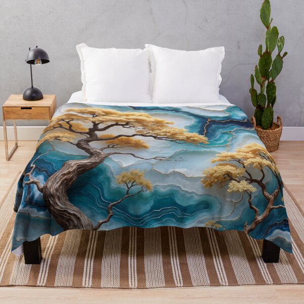Item preview, Gemstone Landscape with Bonsai Trees designed and sold by ReachForArt.