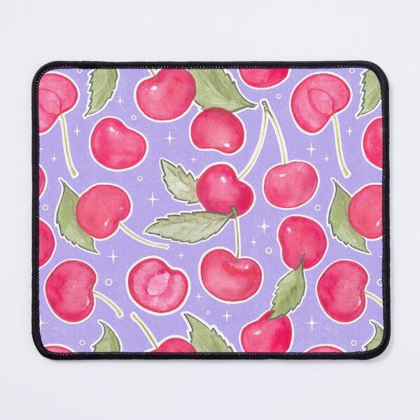 Item preview, I See Cherries & Stars in Periwinkle - Fruit Pattern designed and sold by AycaAtalay.