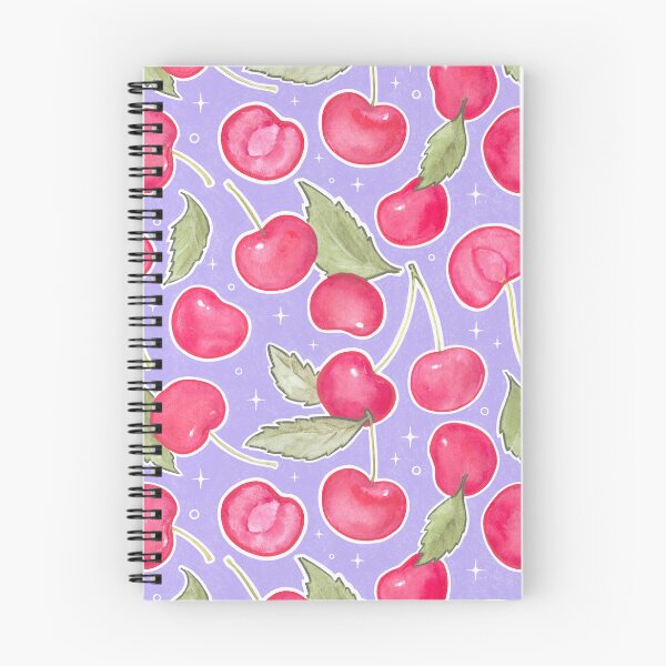 Item preview, I See Cherries & Stars in Periwinkle - Fruit Pattern designed and sold by AycaAtalay.