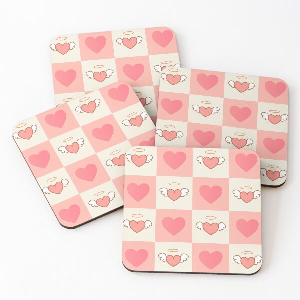 Item preview, Angel Hearts and Pink Hearts Checkered Pattern designed and sold by Owcomm.