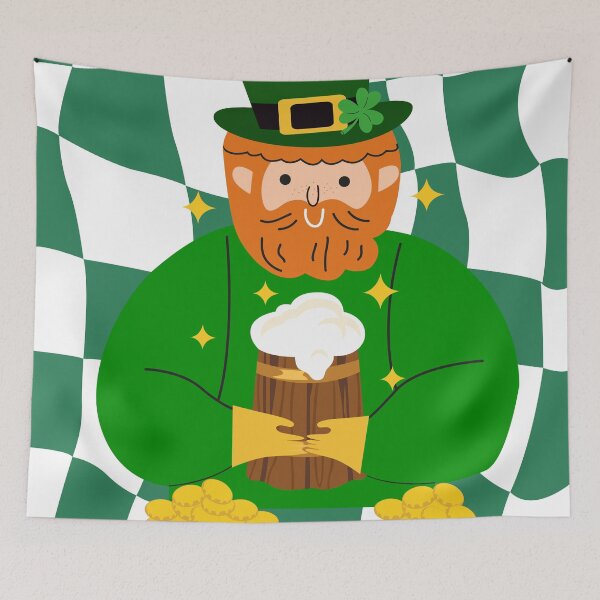 Item preview, Leprechaun hugs a mug of beer designed and sold by Luamor.