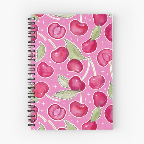 Item preview, I See Cherries & Stars in Dark Pink - Fruit Pattern designed and sold by AycaAtalay.