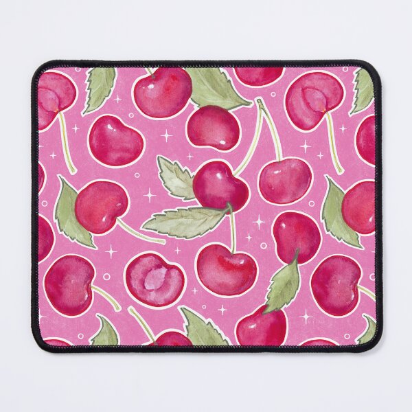 Item preview, I See Cherries & Stars in Dark Pink - Fruit Pattern designed and sold by AycaAtalay.