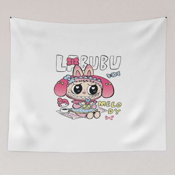 Item preview, Adorable Chibi Labubu Monster Bunny | Cute Fluffy Blue Creature with Playful Flowers designed and sold by Colorful-Garden.