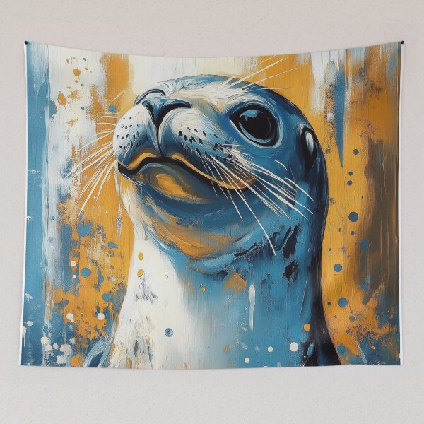 Item preview, Stunning Seal Painting for Home & Office designed and sold by LazyOwlStore.