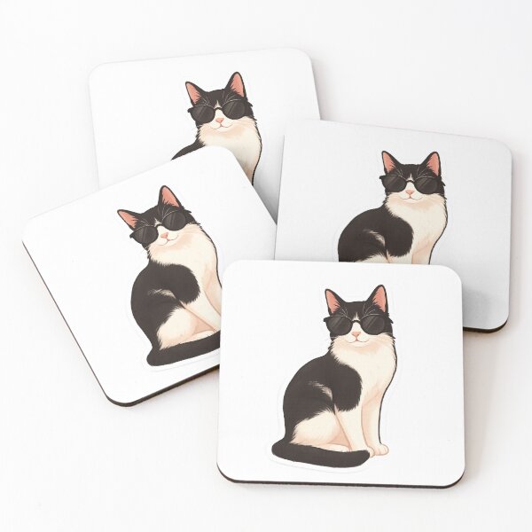 Item preview, Cool Tuxedo Cat with Sunglasses – Sticker Design designed and sold by Pacika.