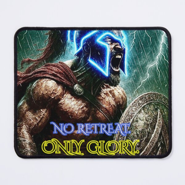 Item preview, Spartan Warrior – Epic Neon Artwork with “No Retreat. Only Glory.” designed and sold by LegendArtStudio.