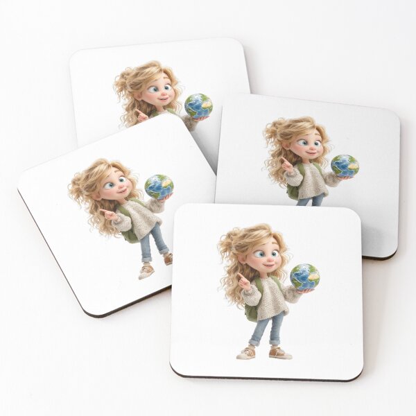 Item preview, Copy of Cute Girl with Globe — Learn and Grow. Eco Dreamer — Back to School Edition. designed and sold by Maryna_Reine.