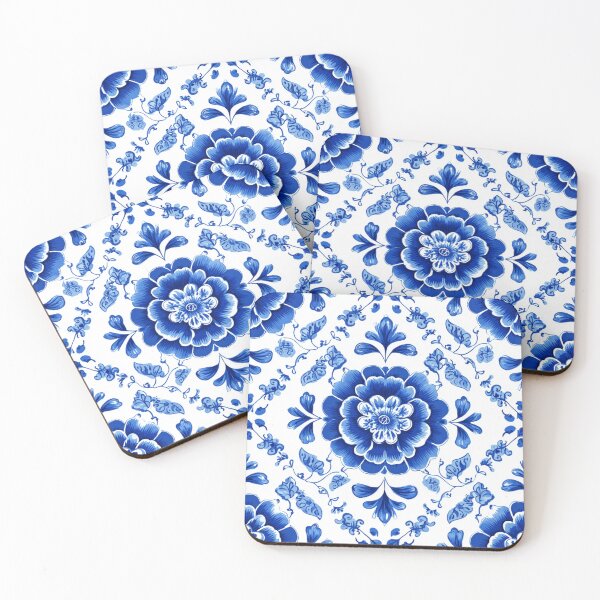 Item preview, Royal Delft Blue Flowers Pattern designed and sold by GrinGalore.