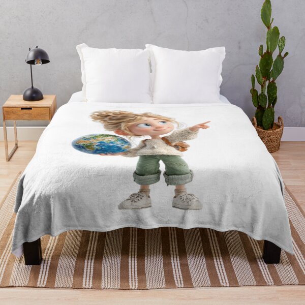 Item preview, Cute Girl with Globe — Learn and Grow. Eco Dreamer — Back to School Edition. designed and sold by Maryna_Reine.