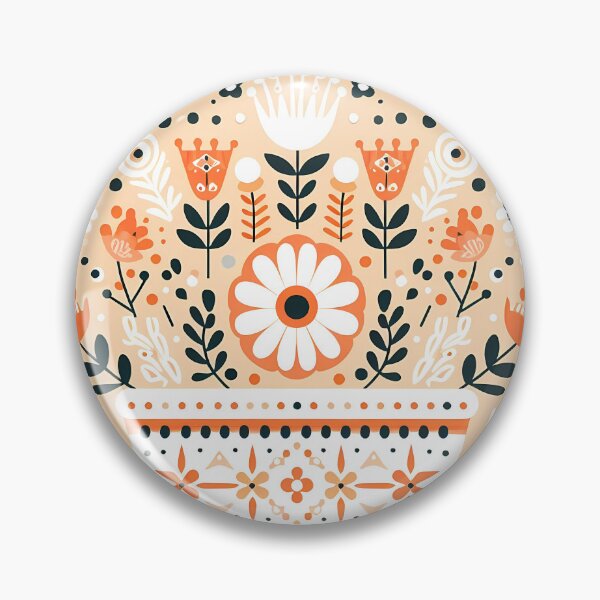 Item preview, Vibrant Spring Flowerpot - Scandinavian Folk Art by heidiannemorris © designed and sold by FOLK ART FUSION by heidiannemorris.