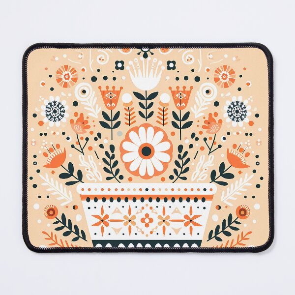 Item preview, Vibrant Spring Flowerpot - Scandinavian Folk Art by heidiannemorris © designed and sold by FOLK ART FUSION by heidiannemorris.
