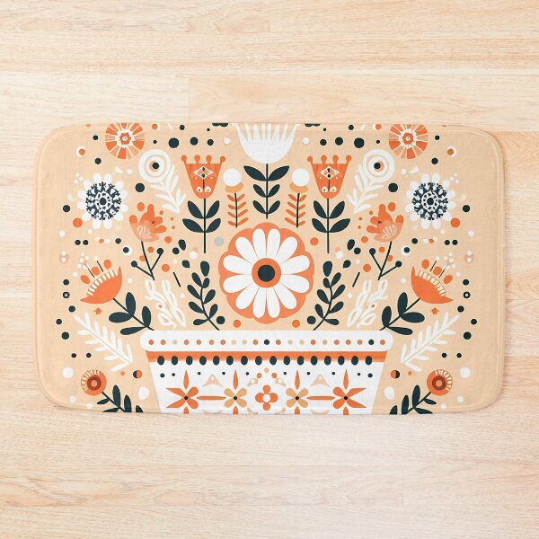 Item preview, Vibrant Spring Flowerpot - Scandinavian Folk Art by heidiannemorris © designed and sold by FOLK ART FUSION by heidiannemorris.