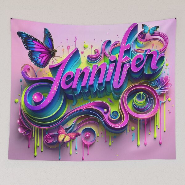 Item preview, Jennifer in Bloom: Dreamy Butterfly Name Art designed and sold by aminz4.