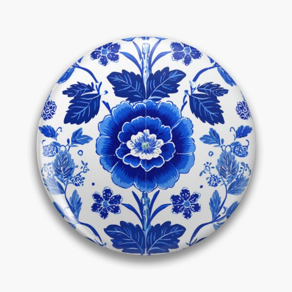 Item preview, Royal Blue Delft Flower Pattern designed and sold by GrinGalore.