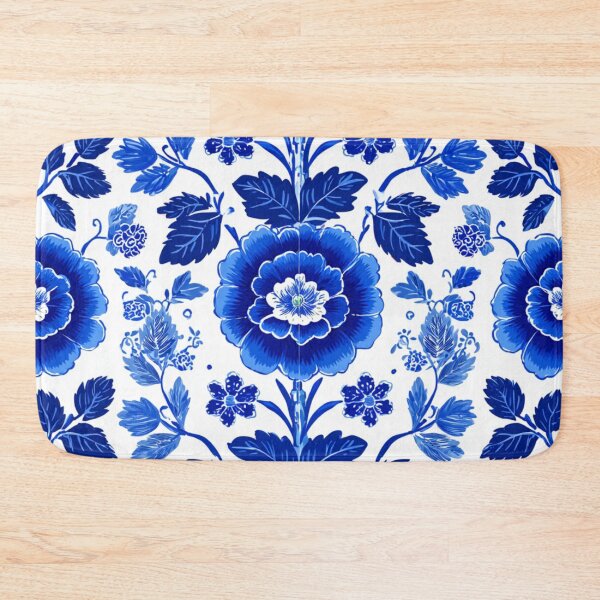 Item preview, Royal Blue Delft Flower Pattern designed and sold by GrinGalore.