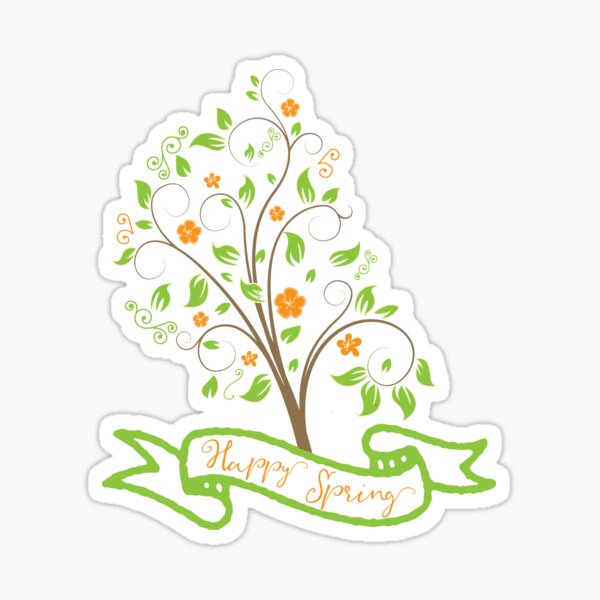 Item preview, Happy Spring – Art Nouveau Tree Illustration designed and sold by TeesHearts100.