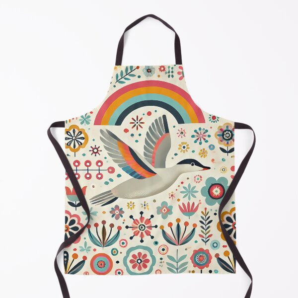 Item preview, Graceful Spring Canada Goose Flight - Scandinavian Folk Art by heidiannemorris © designed and sold by FOLK ART FUSION.